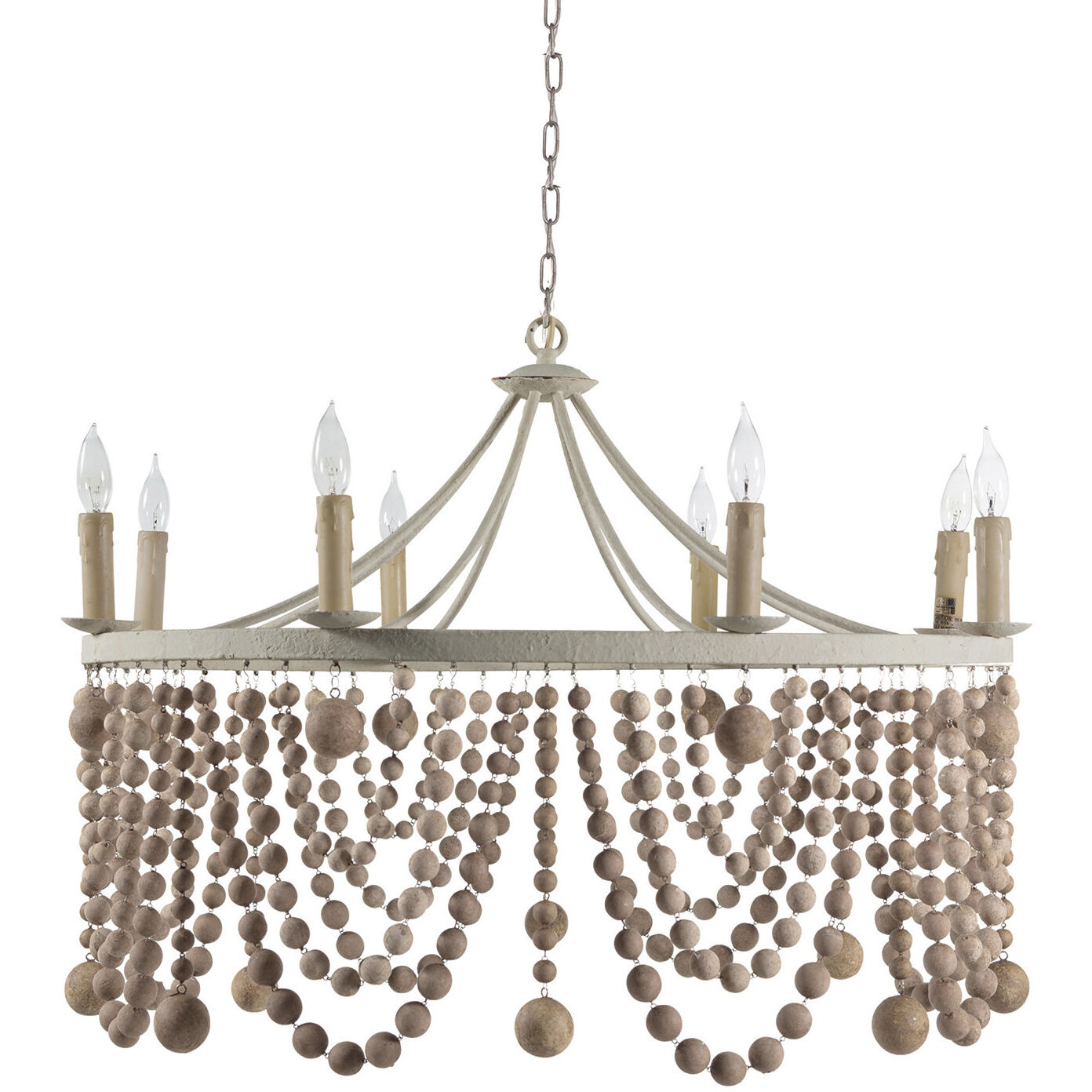 Madeleine 8 Light 36.5 inch Plaster / Beige Washed Wood Chandelier Ceiling Light