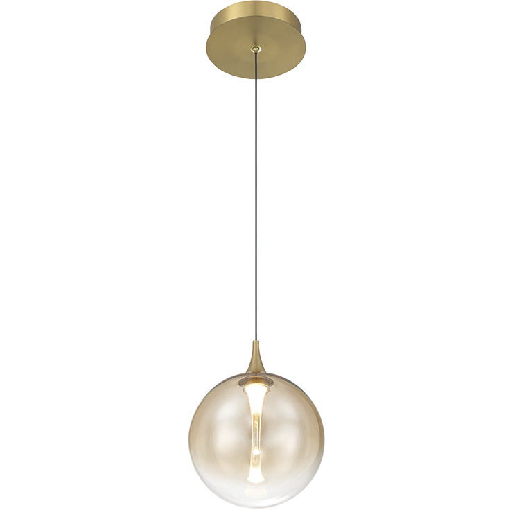 Iissa LED 6.25 inch Gold Pendant Ceiling Light in Amber