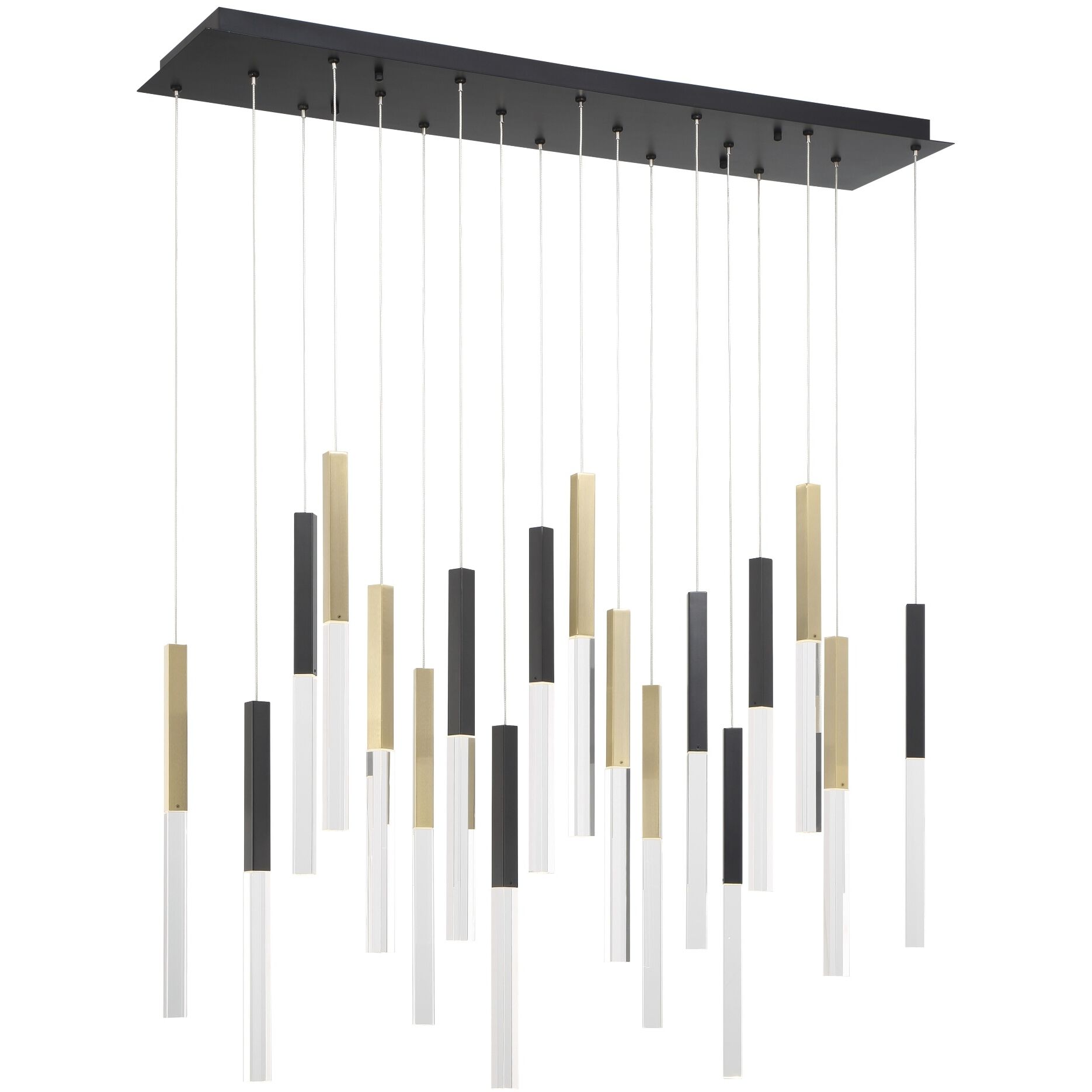 Benicio LED 9.75 inch Gold and Black Chandelier Ceiling Light