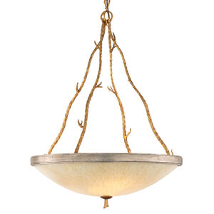 Parc Royale 5 Light 29.5 inch Gold And Silver Leaf Pendant Ceiling Light