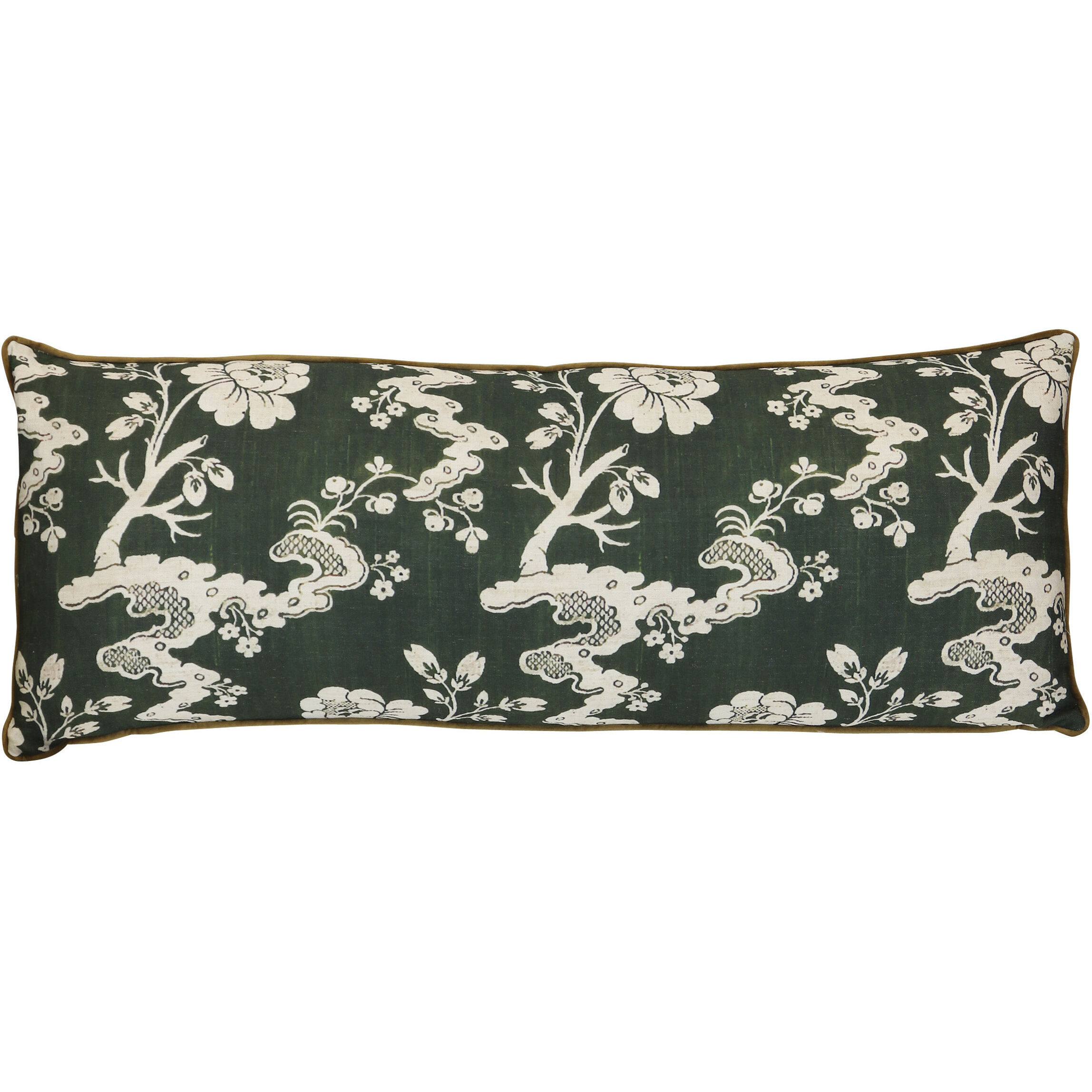 Chinoiserie 36 inch Deep Emerald Green Pillow