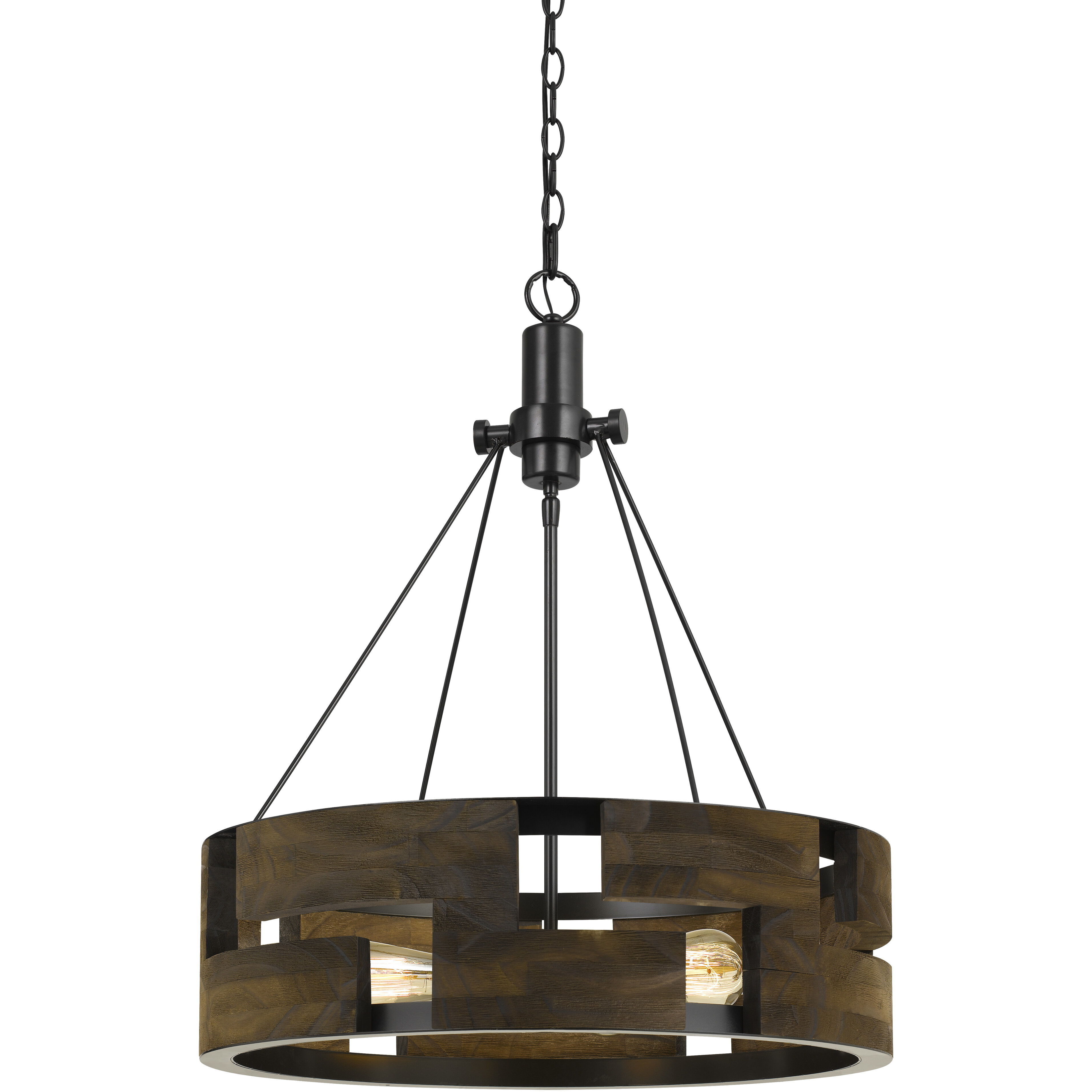 Bradford 3 Light 22 inch Smoky Wood Chandelier Ceiling Light