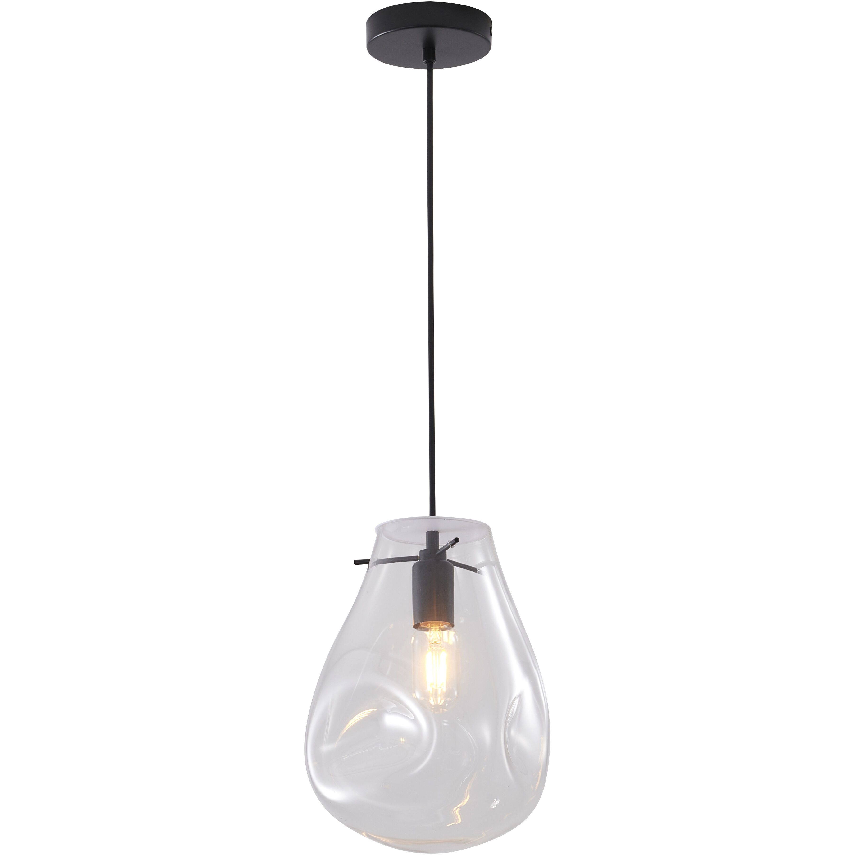 Canada 1 Light 7.87 inch Black and Clear Pendant Ceiling Light