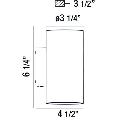 Rotondo LED 6 inch Silver Outdoor Wall Mount
