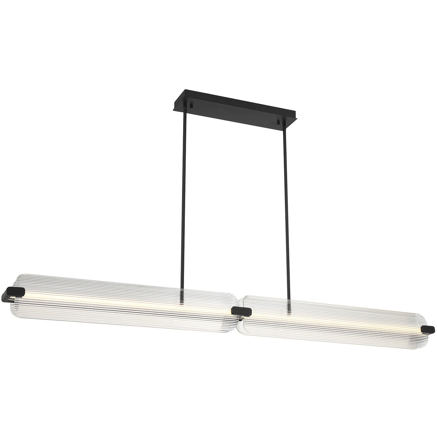 Neoness LED 67 inch Matte Black Linear Chandelier Ceiling Light in Clear