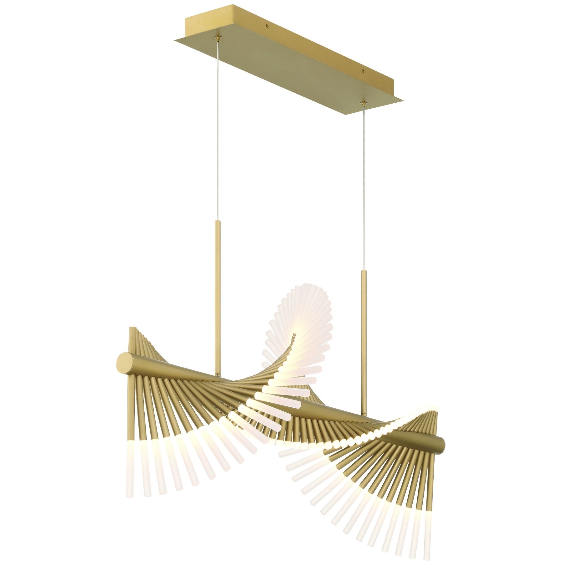 Voltik Linear Chandelier Ceiling Light in Gold