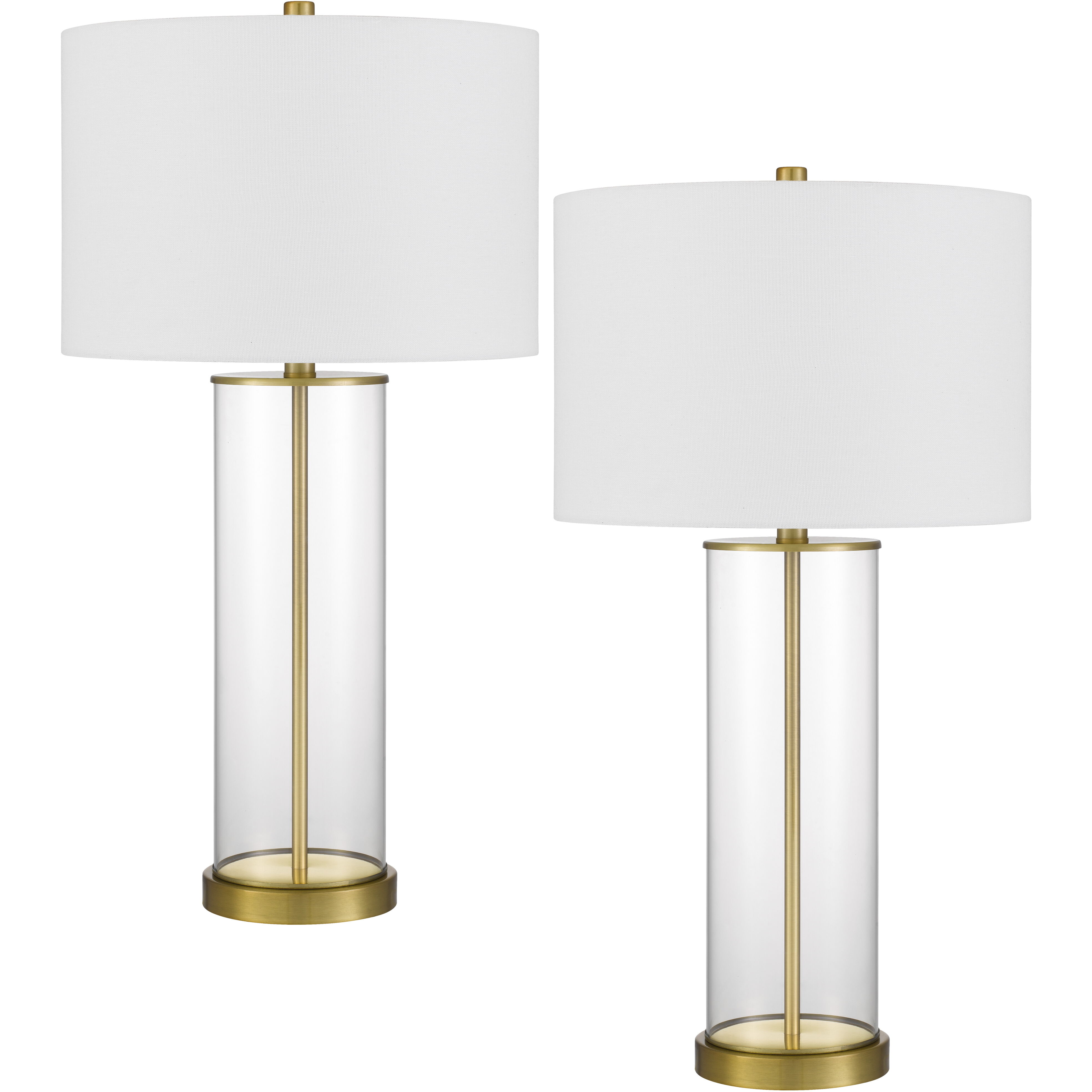 Hookerton 29 inch 150.00 watt Antique Brass Table Lamp Portable Light, Column Style