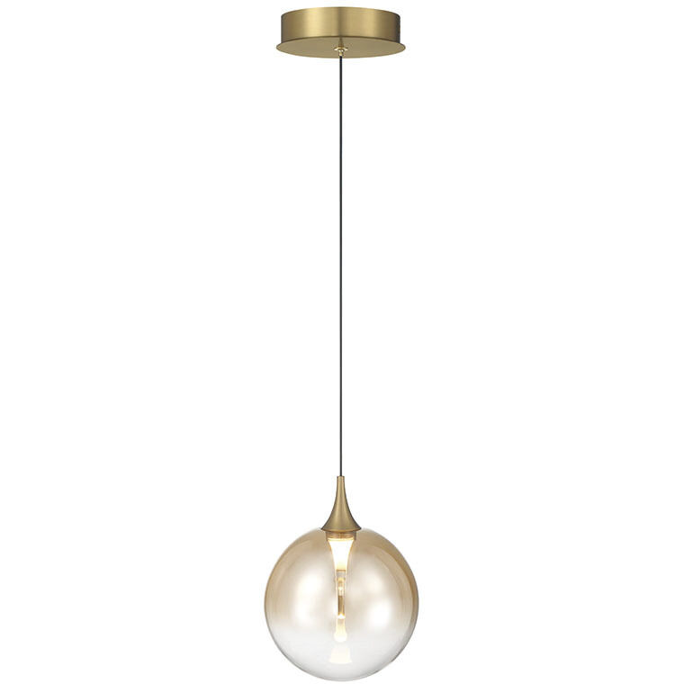 Iissa LED 6.25 inch Gold Pendant Ceiling Light in Amber