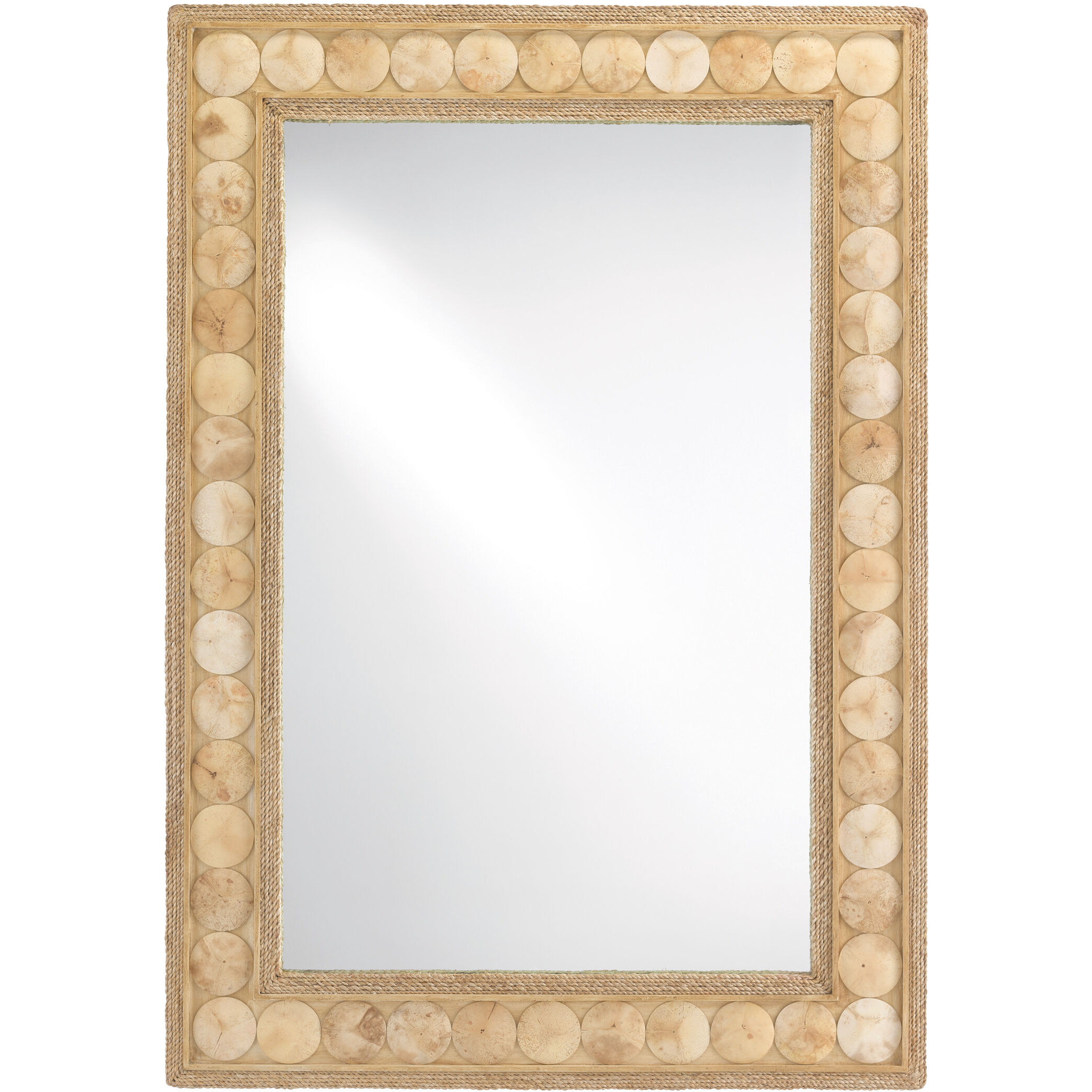 Buko 50.5 X 35.5 inch Straw/Natural Abaca Rope/Coco Shell/Mirror Mirror