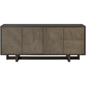 Kalen 78 inch Aged Barrel with Dark Brown Oak Credenza