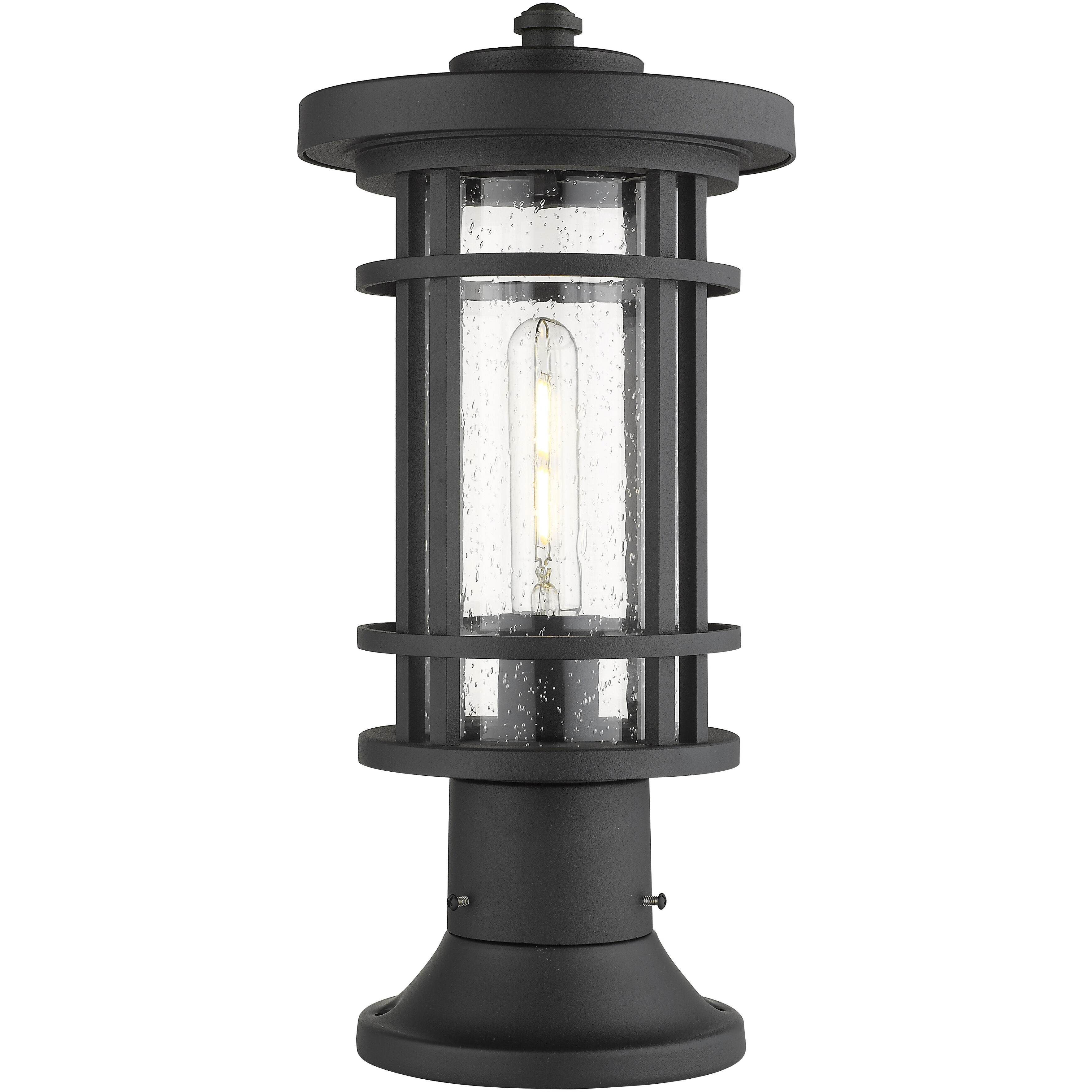 Jordan 1 Light 16.75 inch Black Outdoor Pier Mounted Fixture