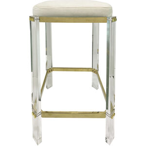 Helen 30 inch Clear and Cream and Brass Bar Stool