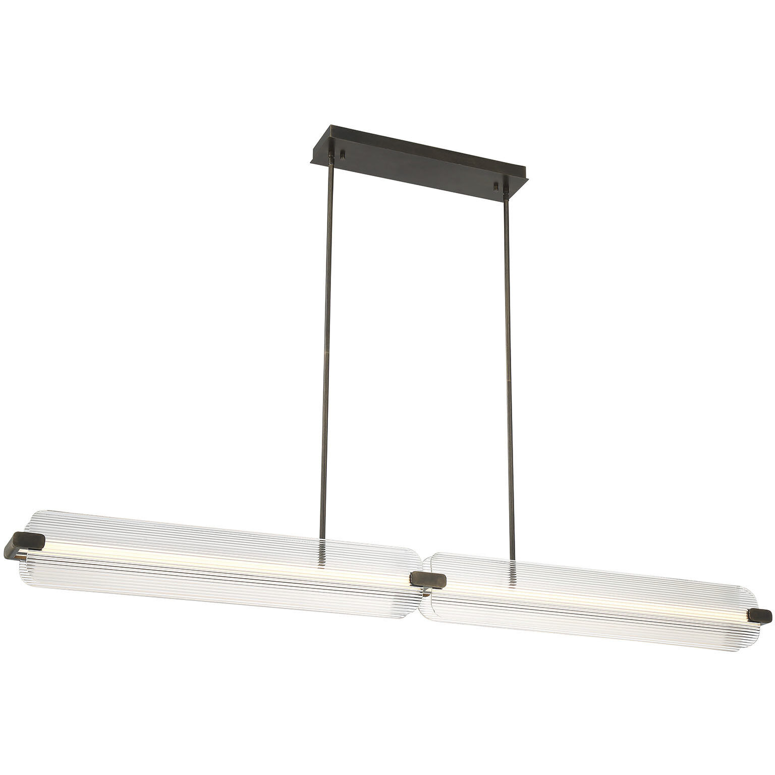 Neoness LED 67 inch Weathered Brass Linear Chandelier Ceiling Light in Clear