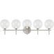 Iissa 5 Light 35.38 inch Satin Nickel Vanity Light Wall Light in Clear