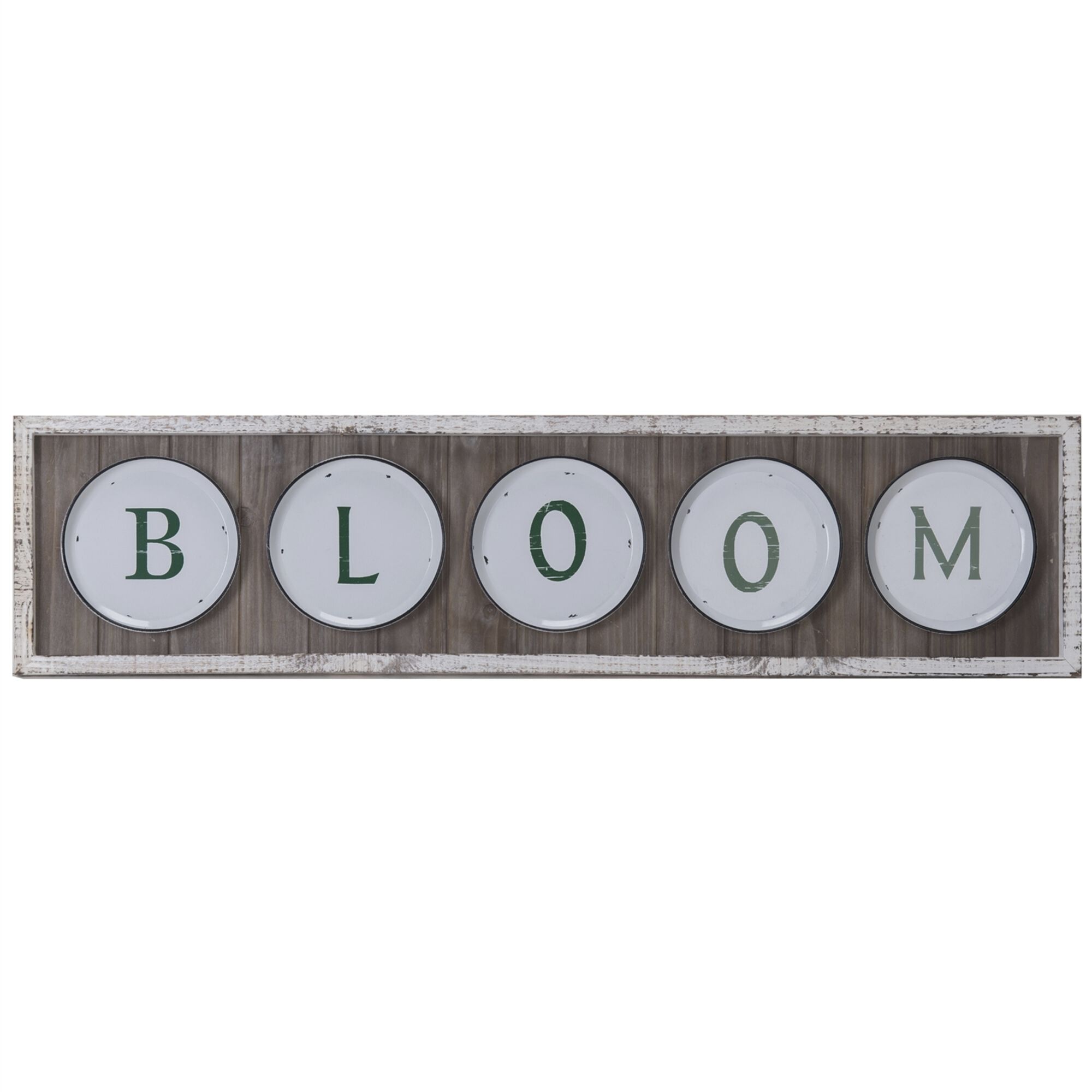 Anita White and Brown with Green Wall Decor