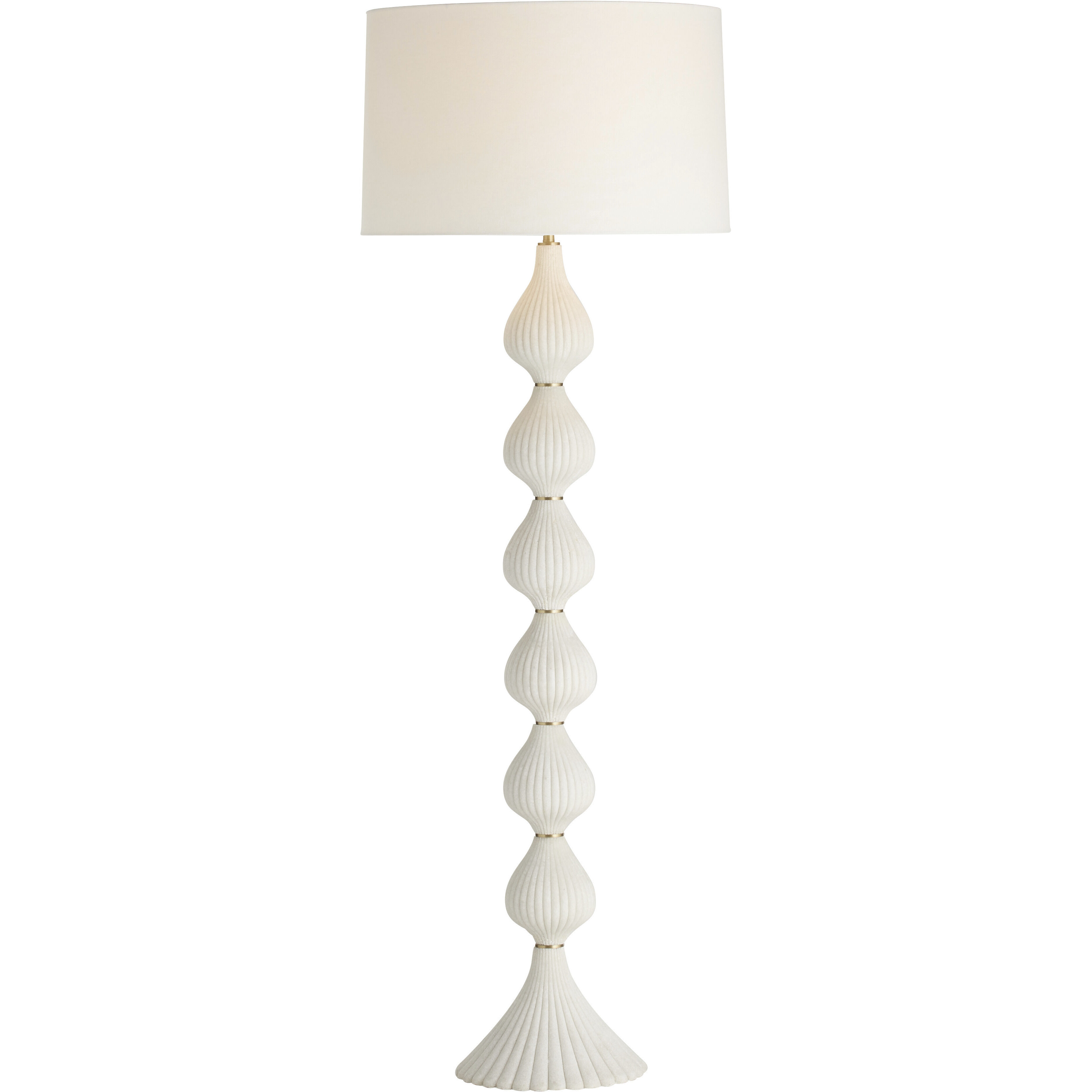 Nicole 68 inch 150 watt Ivory and Antique Brass Floor Lamp Portable Light