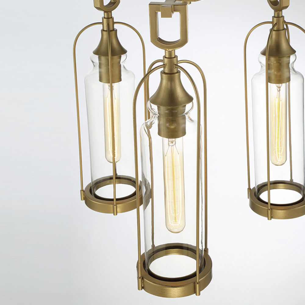 Yasmin 3 Light 18 inch Aged Gold Outdoor Chandelier