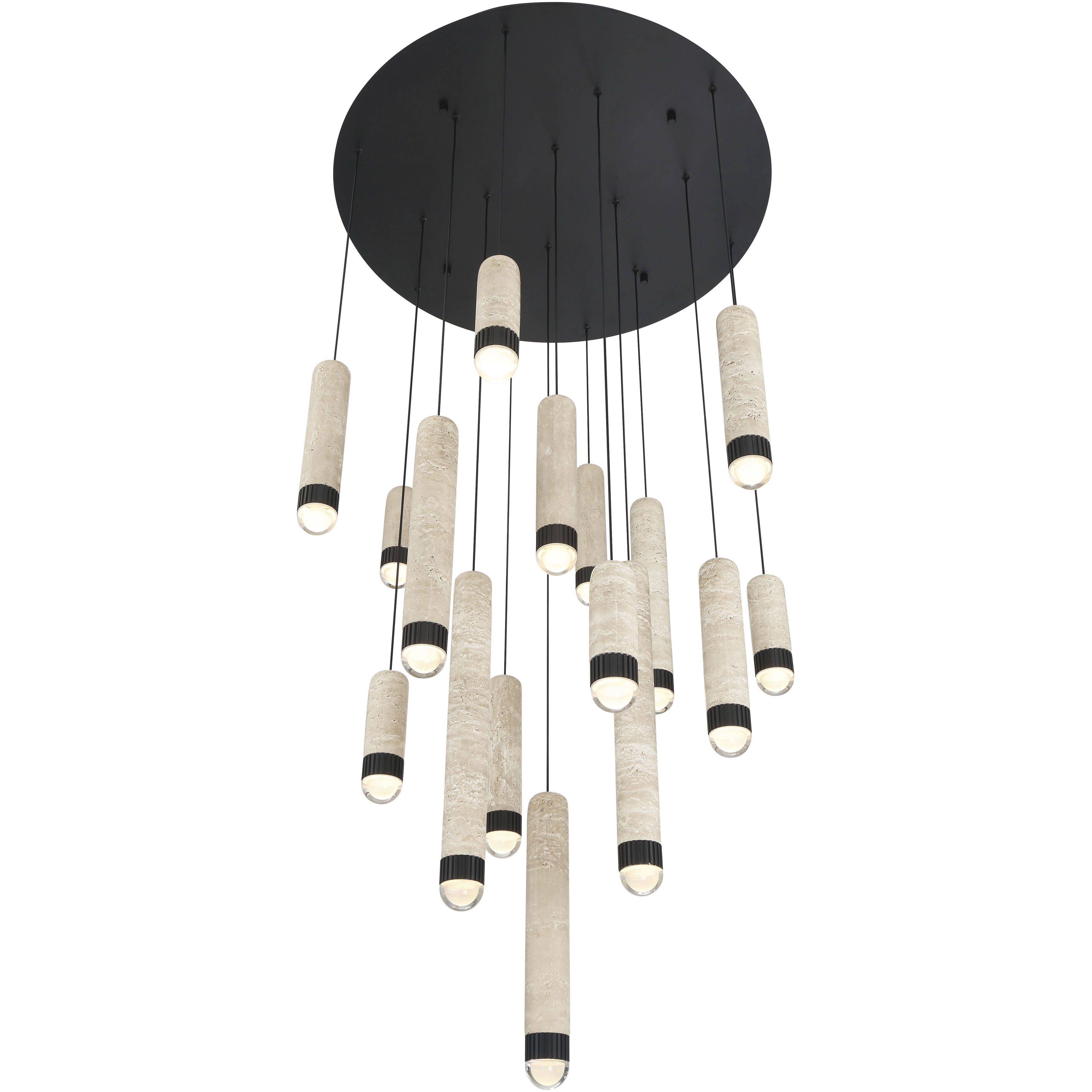 Cambre LED 32 inch Matte Black Multi Drop Chandelier Ceiling Light