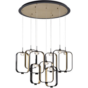 Dagmar LED 33 inch Gold and Black Chandelier Ceiling Light