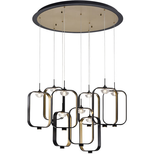 Dagmar LED 33 inch Gold and Black Chandelier Ceiling Light