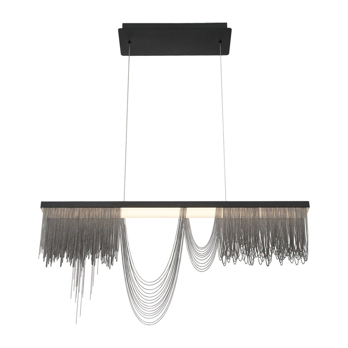 Tenda LED 3 inch Painted Brushed Black Chandelier Ceiling Light