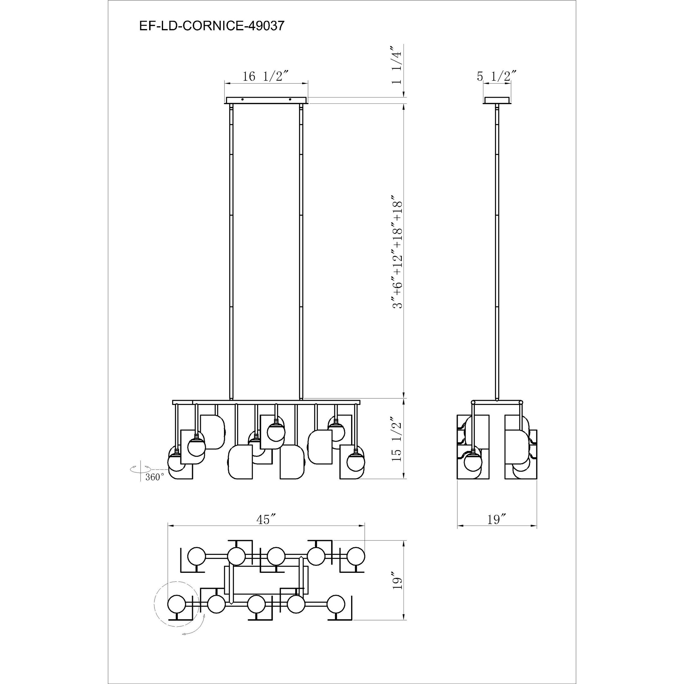 Cornice Linear Chandelier Ceiling Light