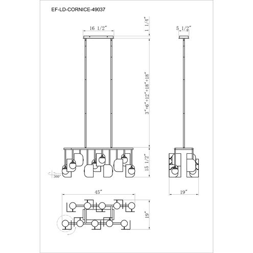 Cornice Linear Chandelier Ceiling Light