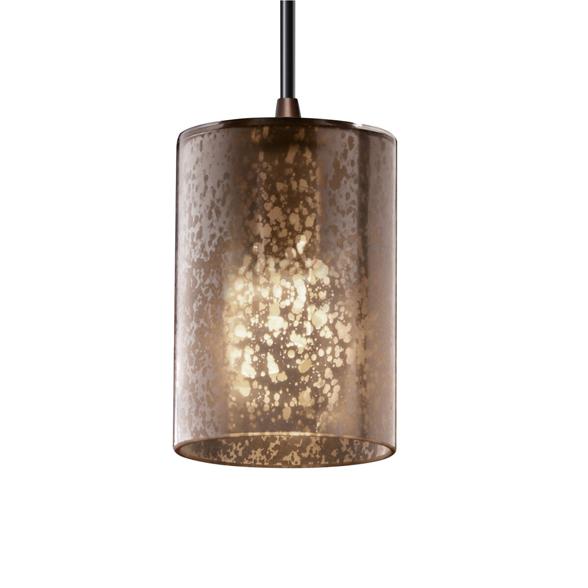 Fusion LED 5 inch Antique Brass Pendant Ceiling Light in 700 Lm LED, Cord, Mercury Glass, Hourglass