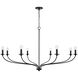 Dolan 8 Light 52 inch Matte Black Chandelier Ceiling Light