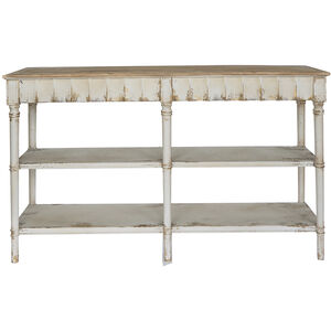 Anita 63 X 19.7 inch Distressed White and Beige Console Table