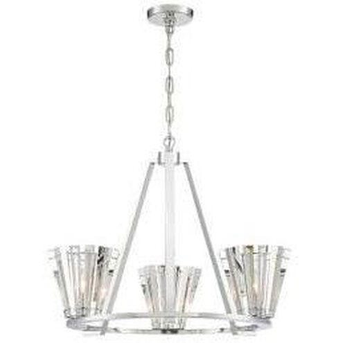 Ricca 3 Light 28.5 inch Chrome Chandelier Ceiling Light