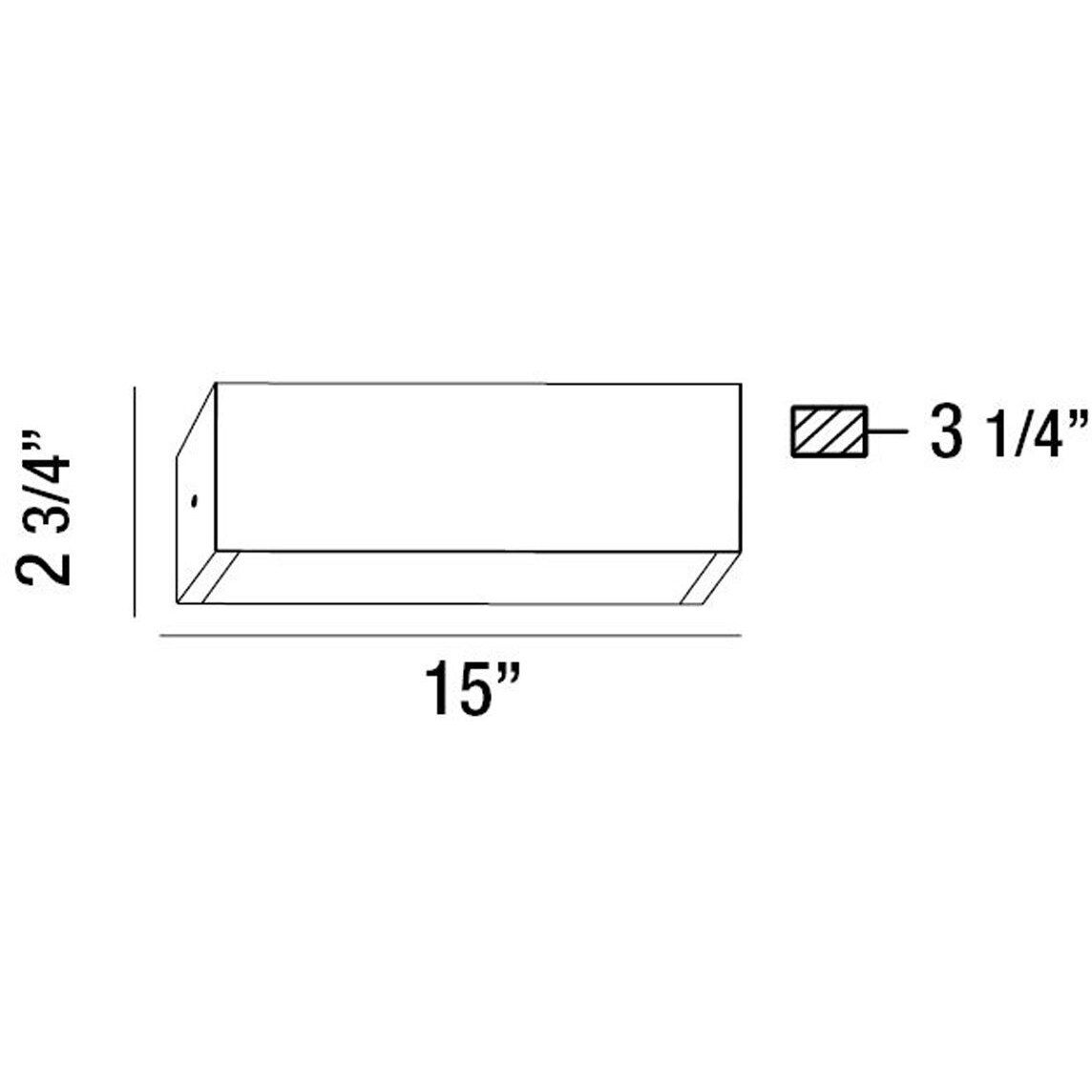 Anello LED 15 inch Chrome Wall Sconce Wall Light, Small
