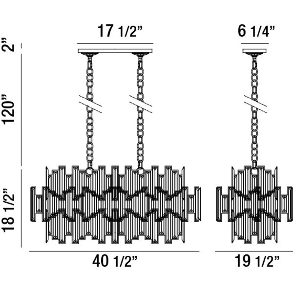 Vienna Linear Chandelier Ceiling Light