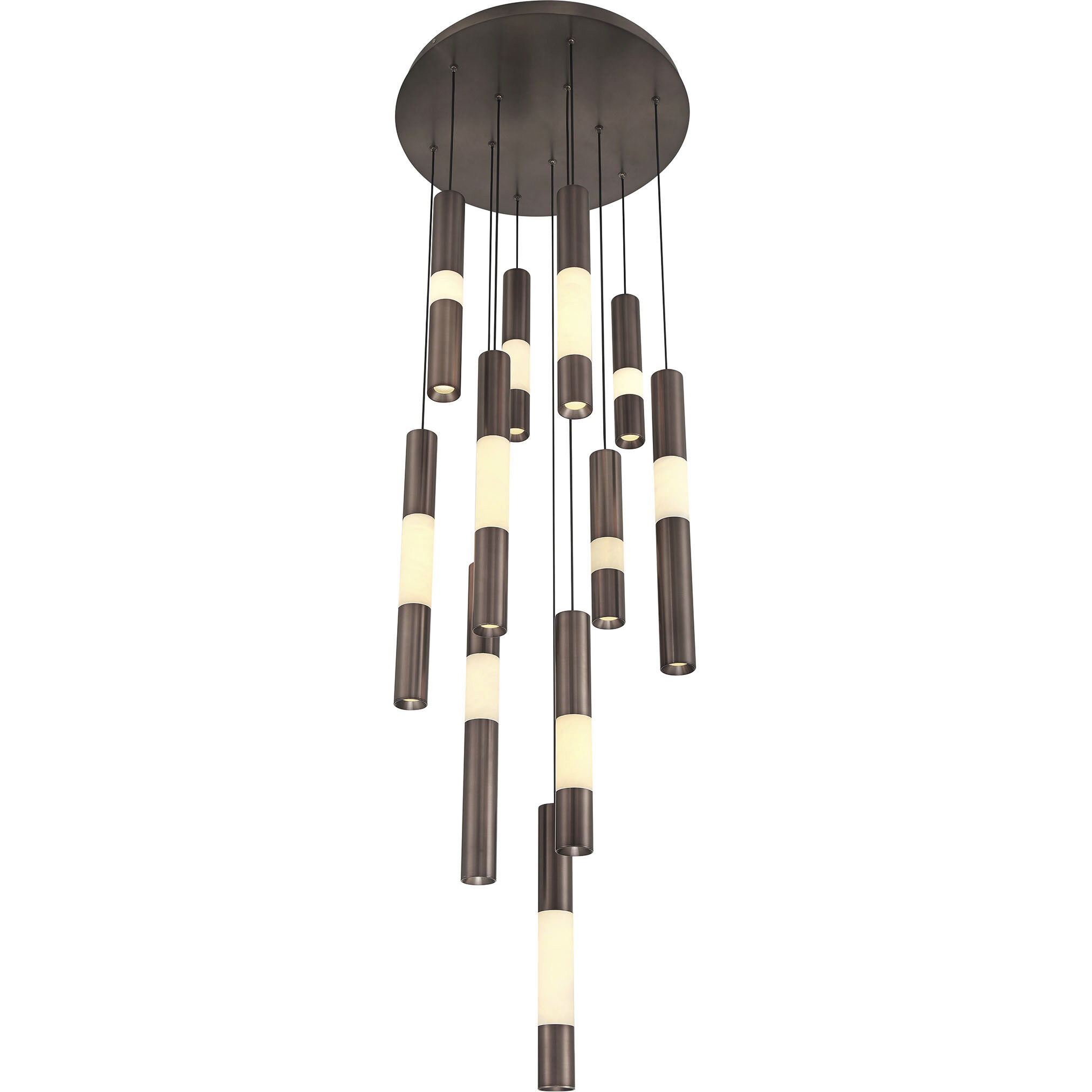 Ronda LED 20 inch Harlow Bronze Multi Drop Chandelier Ceiling Light