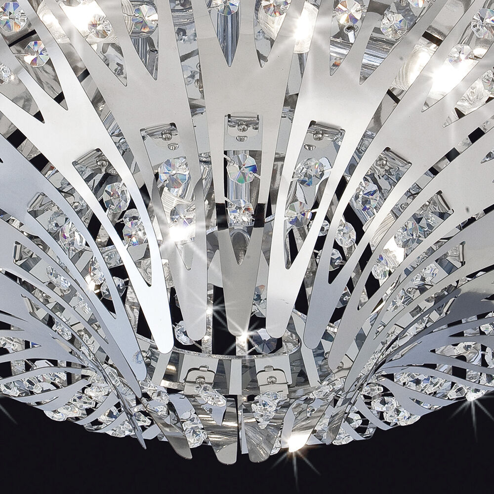 Monica 6 Light 20 inch Chrome Flush Mount Ceiling Light