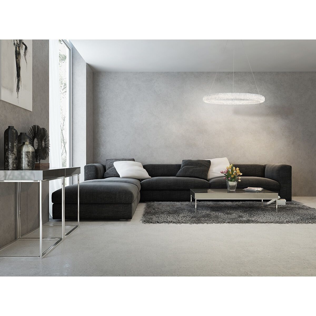 Sassi LED 36 inch Chrome Vanity Light Wall Light, Large