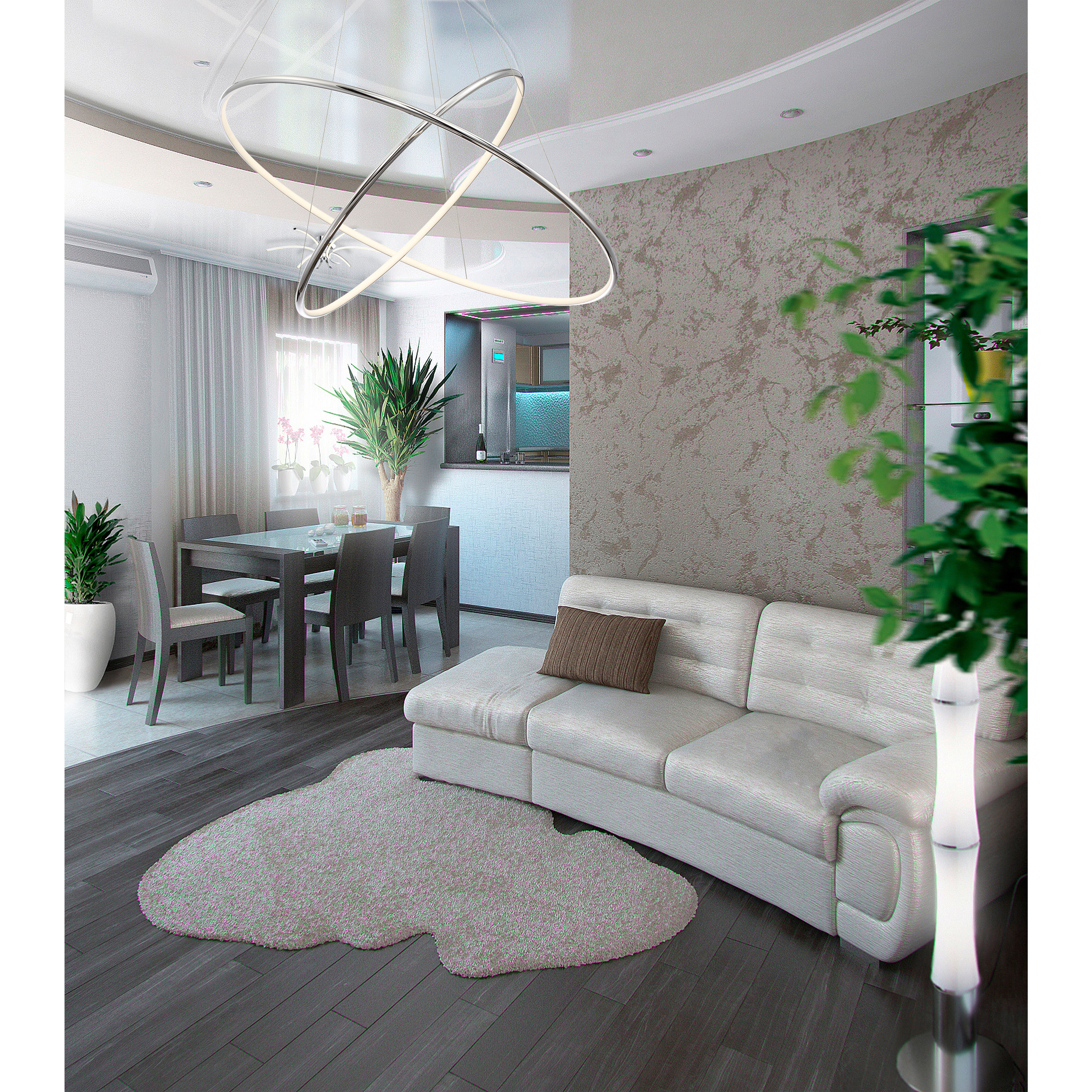 Valley LED 31.5 inch Chrome Chandelier Ceiling Light, Large