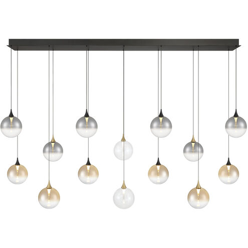 Iissa 14 Light 15.5 inch Gold and Black Chandelier Ceiling Light in Mixed