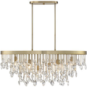 Livorno 8 Light 36 inch Noble Brass Linear Chandelier Ceiling Light, Oval