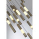 Ronda LED 32 inch Weathered Brass Multi Drop Chandelier Ceiling Light