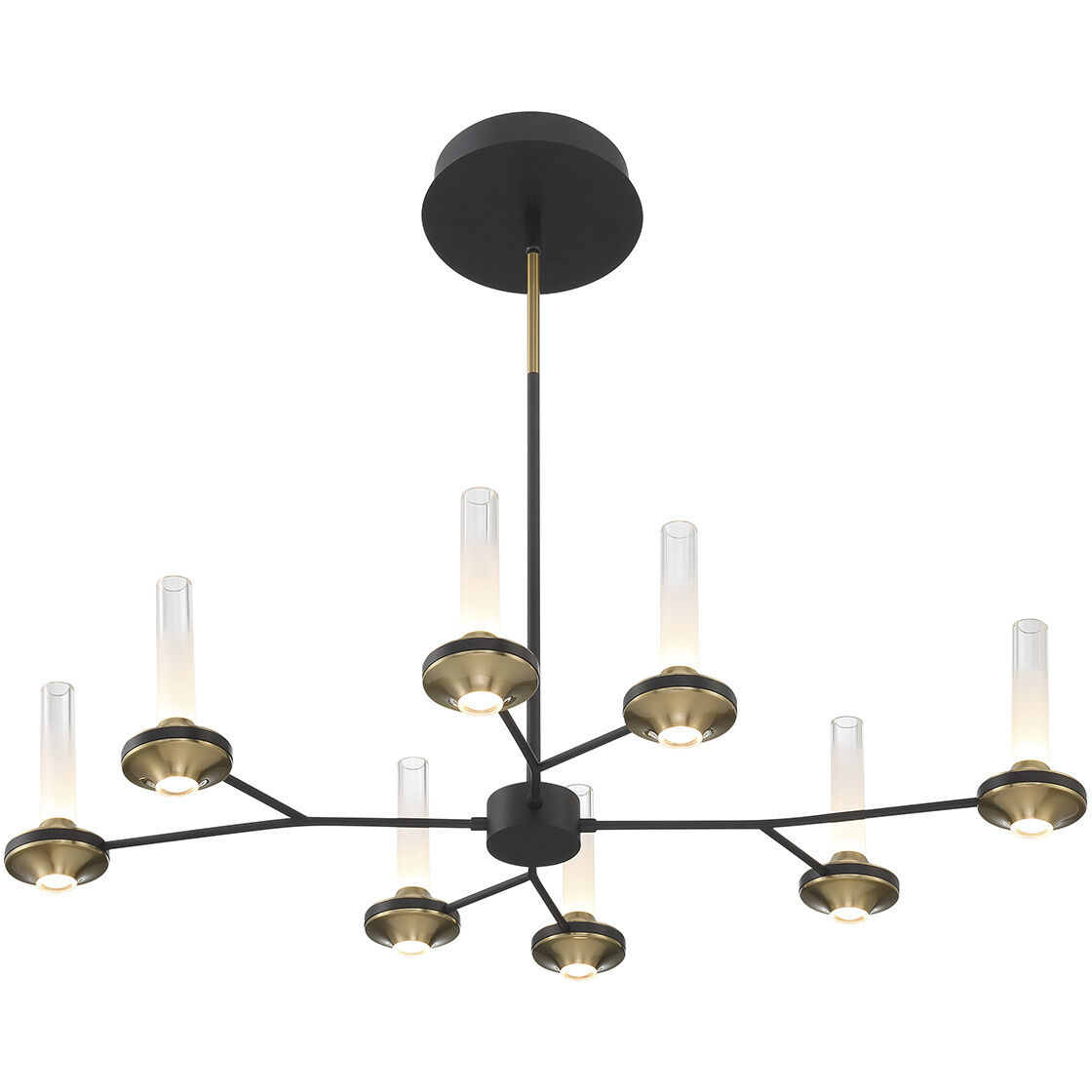 Torcia Linear Chandelier Ceiling Light in Black