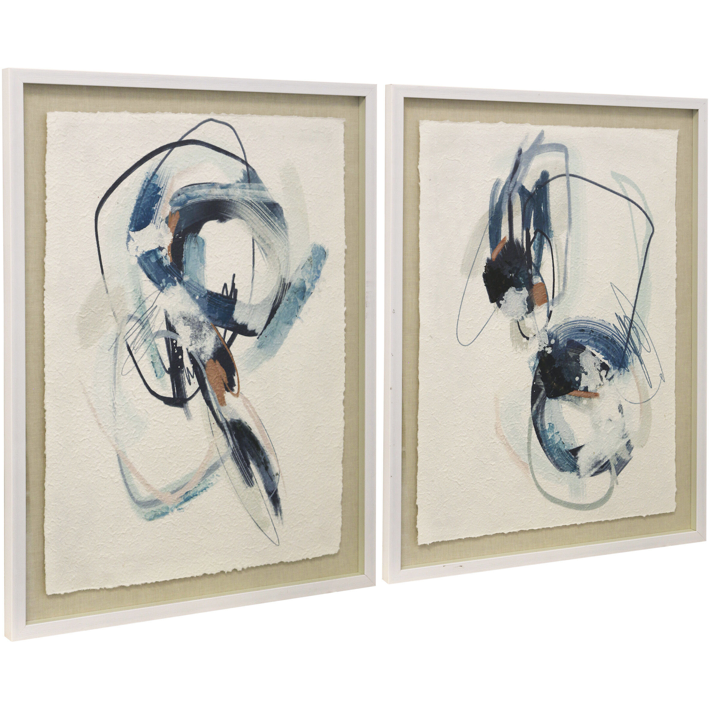 Cameron Cream and Blue Wall Art