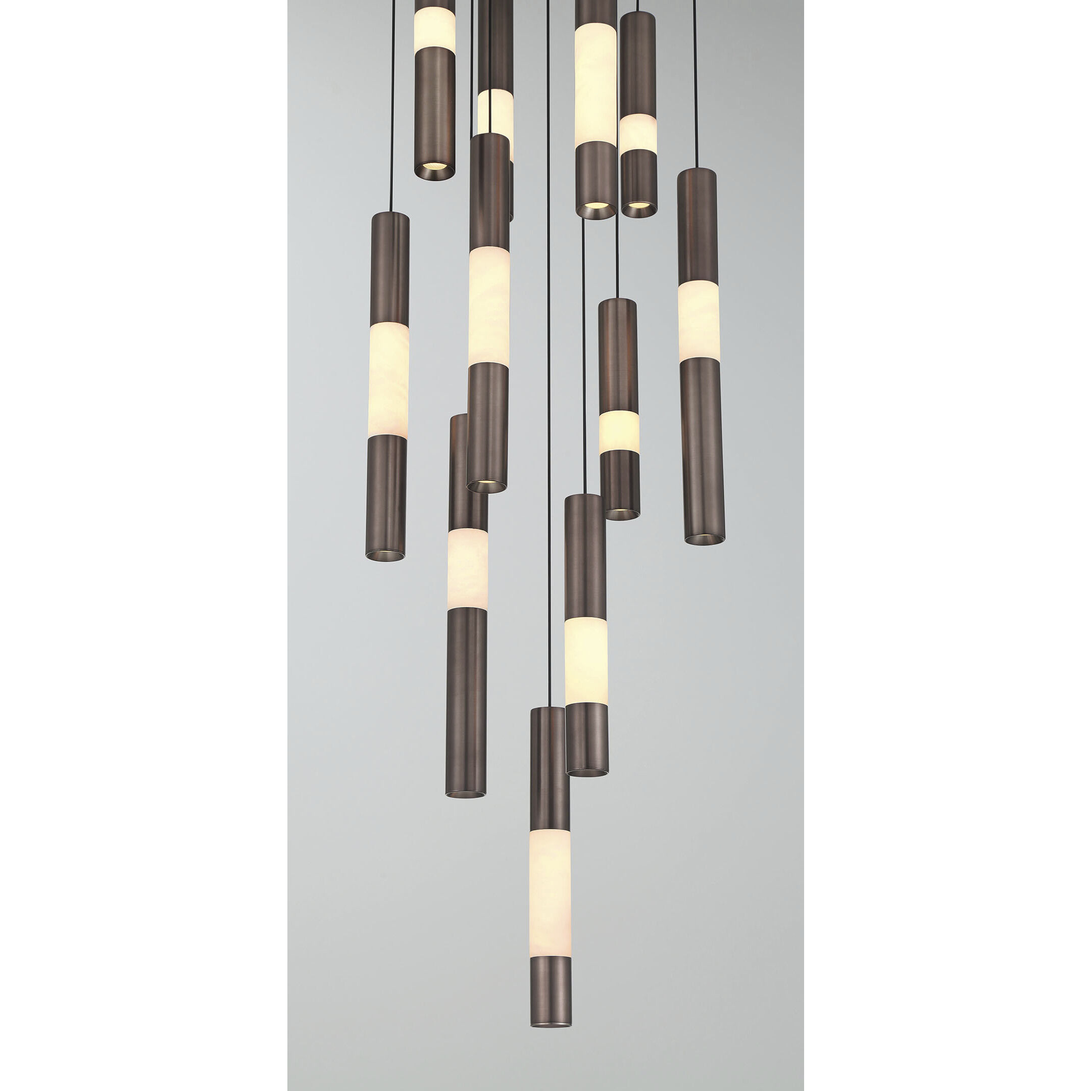 Ronda LED 20 inch Harlow Bronze Multi Drop Chandelier Ceiling Light