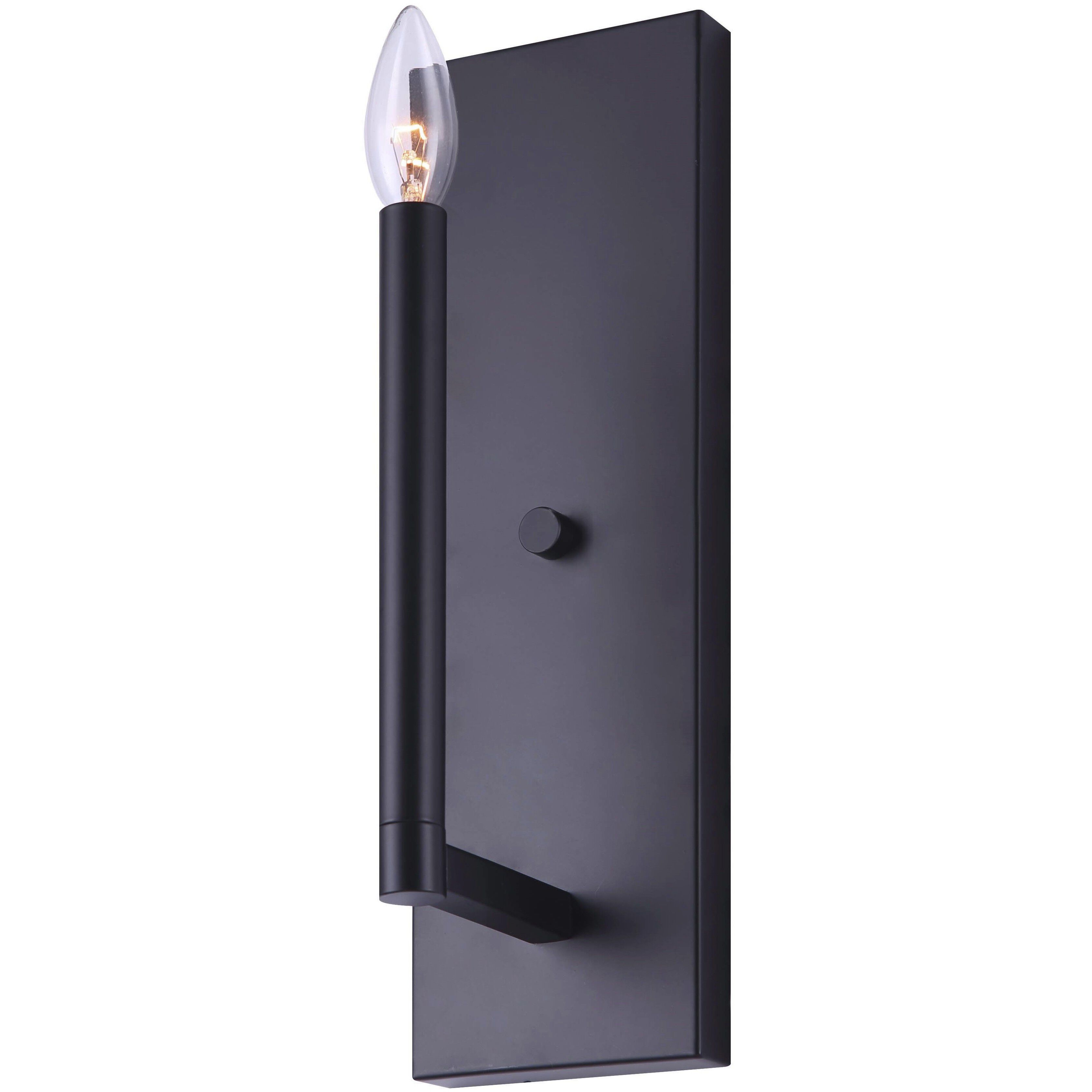 Madison 1 Light 4 inch Black Wall Light