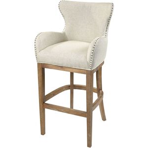 Roxie 43 inch Linen with Natural Bar Stool
