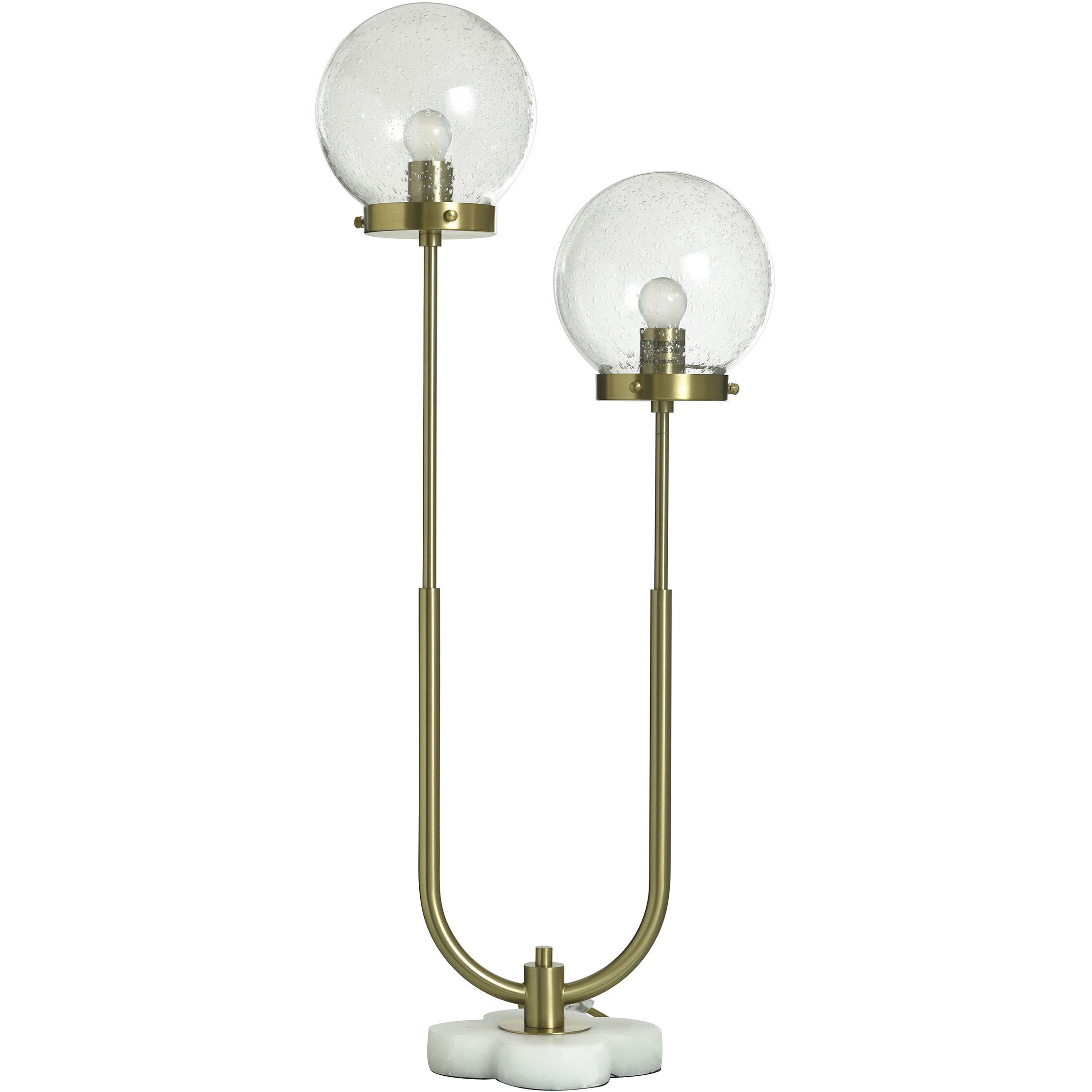 Eloise 36 inch 25 watt Polished Brass and White Table Lamp Portable Light