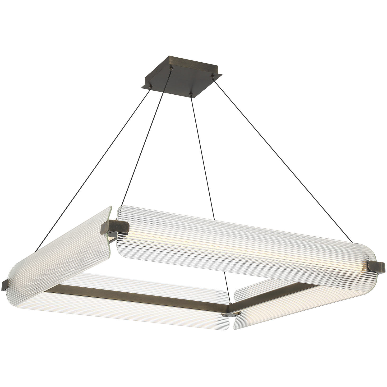 Neoness LED 34.25 inch Weathered Brass Chandelier Ceiling Light in Clear