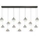 Iissa 14 Light 15.5 inch Gold and Black Chandelier Ceiling Light in Smoke