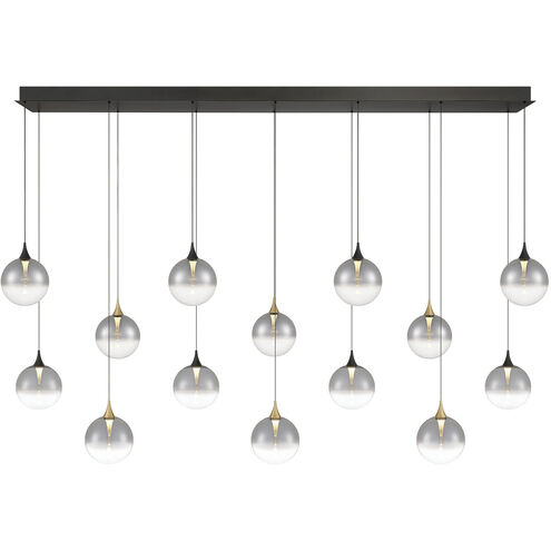 Iissa 14 Light 15.5 inch Gold and Black Chandelier Ceiling Light in Smoke