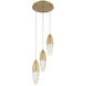 Ecrou 3 Light 12.25 inch Gold Chandelier Ceiling Light